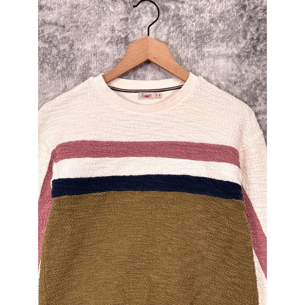 Faherty Vista Stripe Pullover Sweatshirt XS Womens Organic Cotton French Terry - Picture 2 of 9